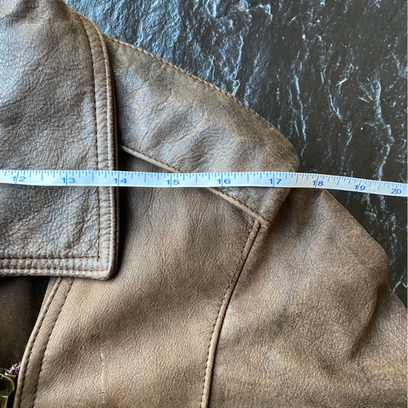 Vintage Laurence Roy brown belted leather jacket size S - Picture 12 of 16
